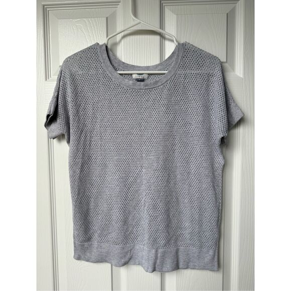 Old Navy Blouse Small Petite Women's Gray Short Sleeve Beach Coverup - Picture 1 of 4